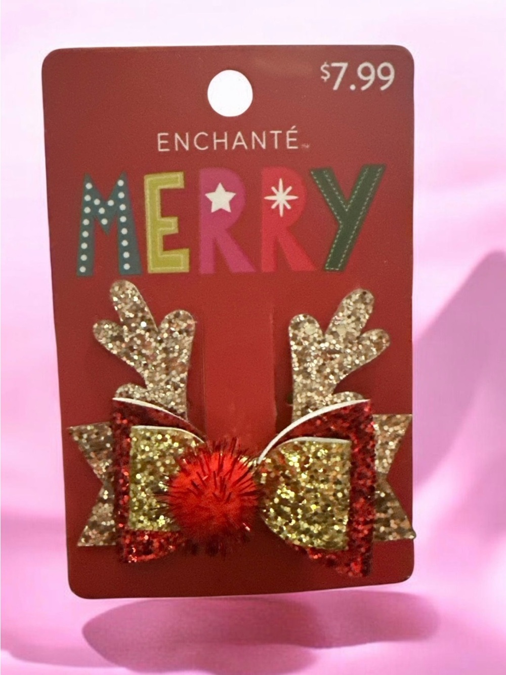 Enchante Kids Glitter Reindeer Bow Hair Clips - Red & Gold
1902